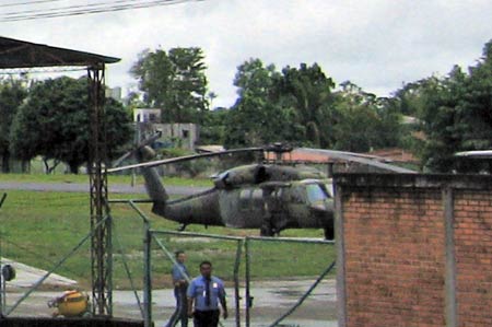 Blackhawk parked at the Puerto Asís airport